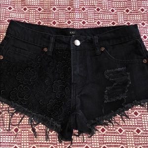 Forever 21 Lace/Distressed Shorts